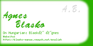 agnes blasko business card