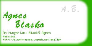 agnes blasko business card